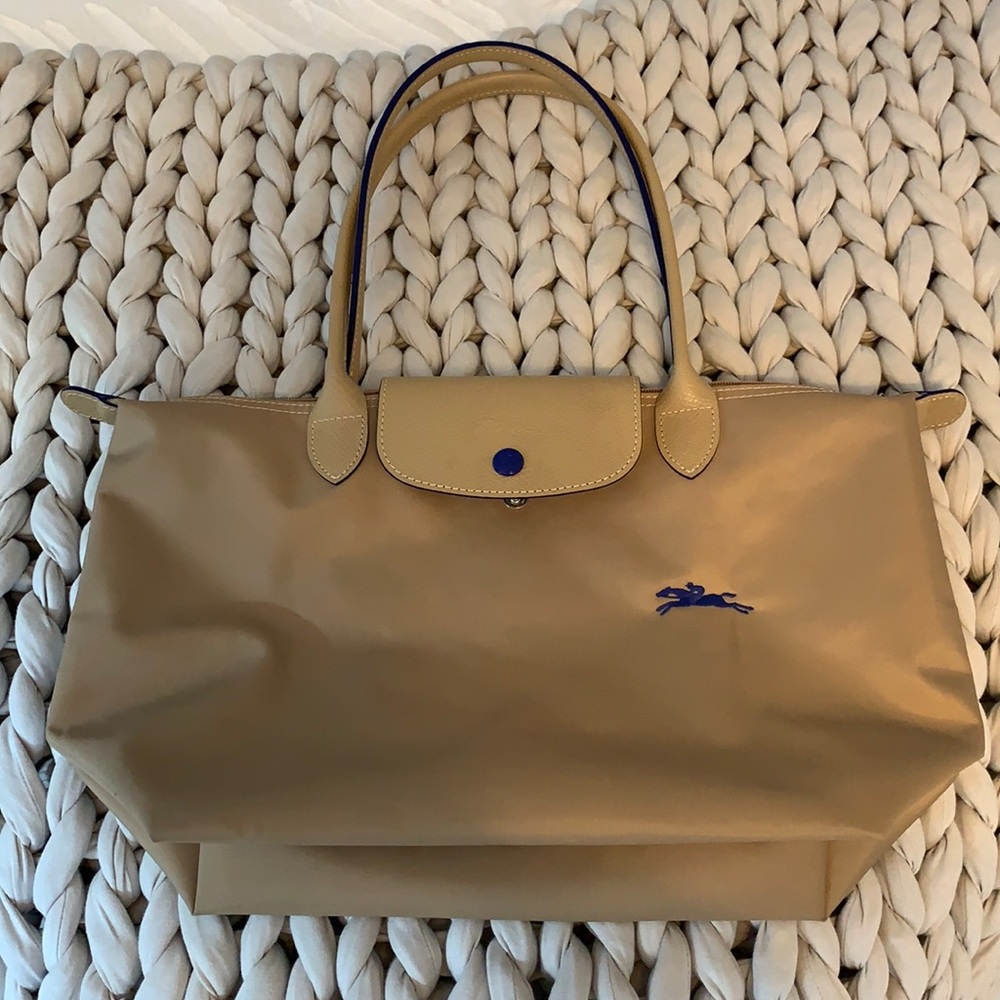Le Pliage Club Small Nylon Shoulder Tote Bag Beige